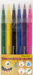 Фломастеры Silwerhof Монстрики 10мм 169мм кисть Вентилируемый 6цв. пакет с европодвесом