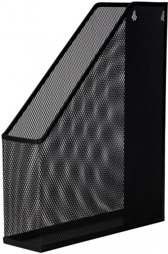 Лоток вертикальный Deli E9186 для бумаг 250х73х316мм черный металл сетка