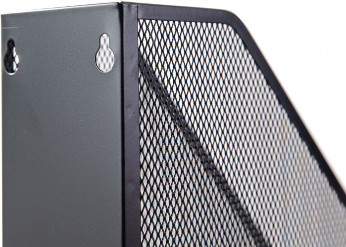 Лоток вертикальный Deli E9186 для бумаг 250х73х316мм черный металл сетка