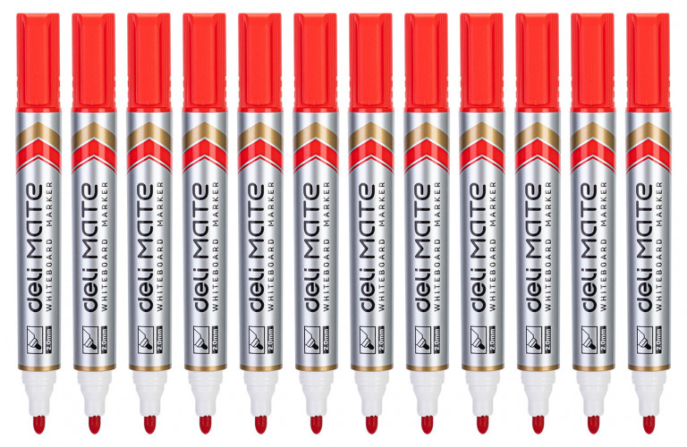 Маркер для досок Deli EU00340 Mate круглый пиш. наконечник 2мм красный