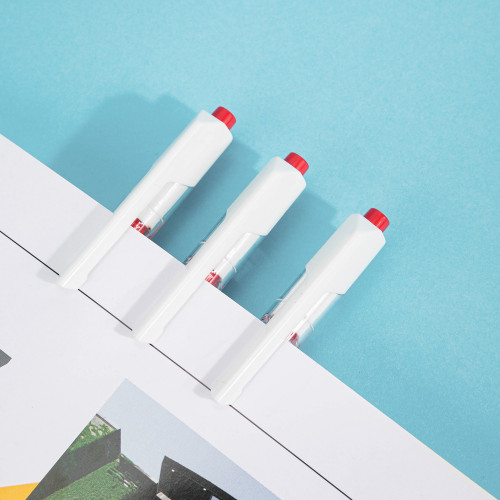 Ручка шариков. автоматическая Deli Arrow EQ24-RD прозрачный/белый d=0.7мм красн. черн.