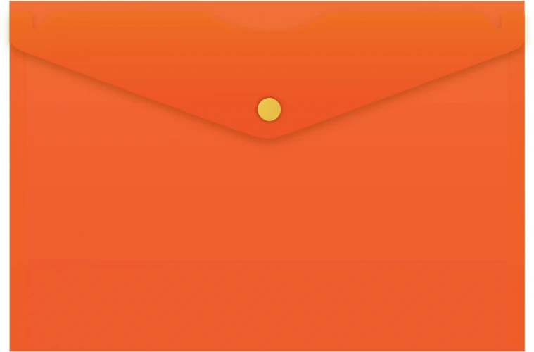 Конверт на кнопке Бюрократ -PK804A5NOR A5 непрозрачный пластик 0.18мм оранжевый