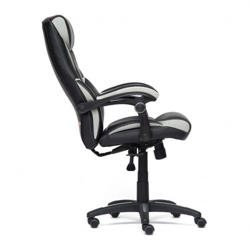 Кресло CAMBRIDGE, кож/зам/ткань, черный/св.серый, 36-6/14