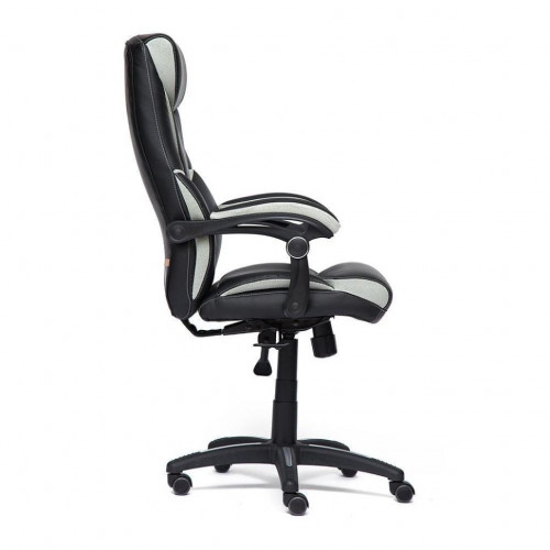 Кресло CAMBRIDGE, кож/зам/ткань, черный/св.серый, 36-6/14