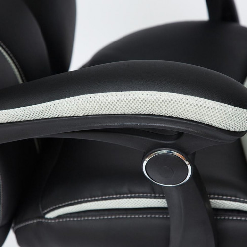 Кресло CAMBRIDGE, кож/зам/ткань, черный/св.серый, 36-6/14