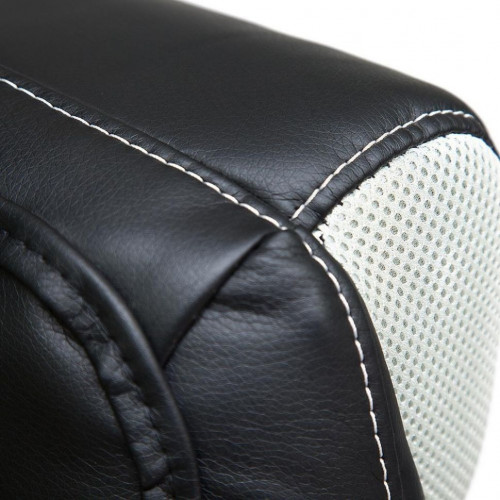 Кресло CAMBRIDGE, кож/зам/ткань, черный/св.серый, 36-6/14