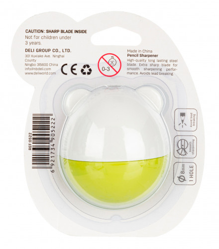 Точилка для карандашей ручная Deli E0522 Неваляшка E0522 1 отверстие пластик ассорти