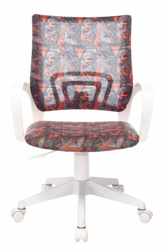 Кресло детское Бюрократ KD-W4 черный/красный красный кристалл крестов. пластик белый пластик белый