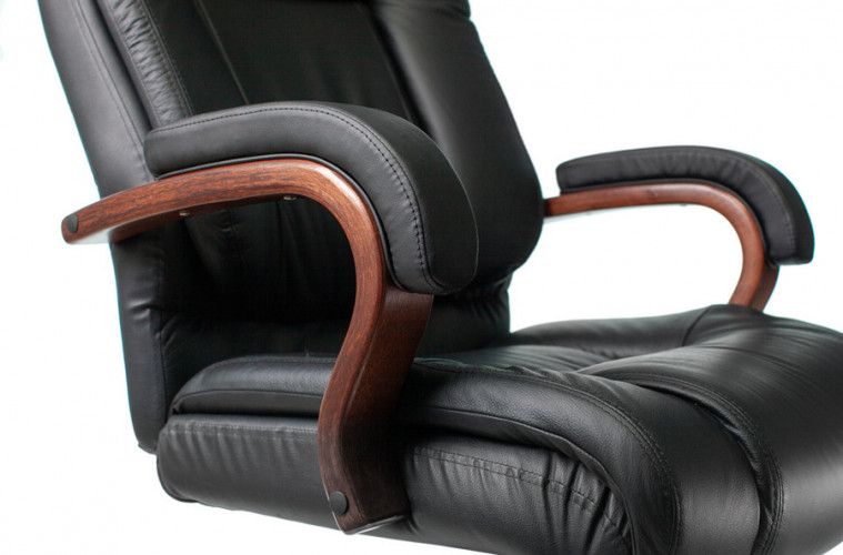 Кресло руководителя Бюрократ T-9925WALNUT черный кожа/кожзам крестов. металл/дерево