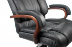 Кресло руководителя Бюрократ T-9925WALNUT черный кожа/кожзам крестов. металл/дерево