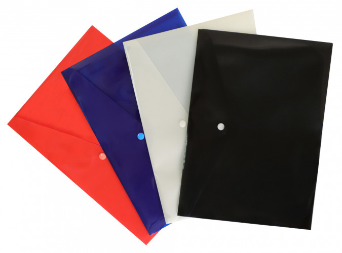 Конверт на кнопке Бюрократ DeLuxe DL801MILK/1 A4 пластик 0.18мм молочный