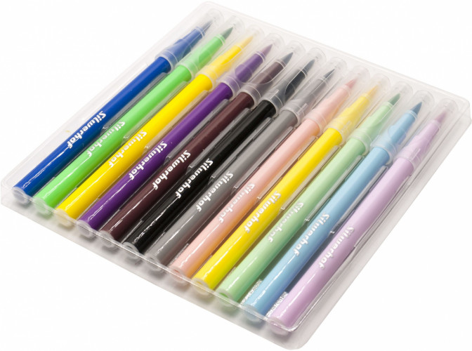 Фломастеры Silwerhof Монстрики 10мм 169мм кисть Вентилируемый 12цв. пакет с европодвесом