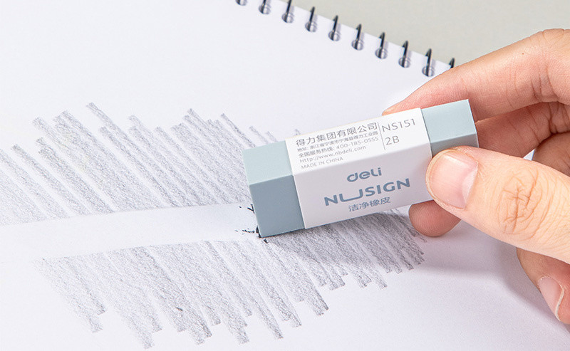 Ластик Deli Nusign NS151 50х20х11мм ПВХ ассорти индивидуальная картонная упаковка (1шт)