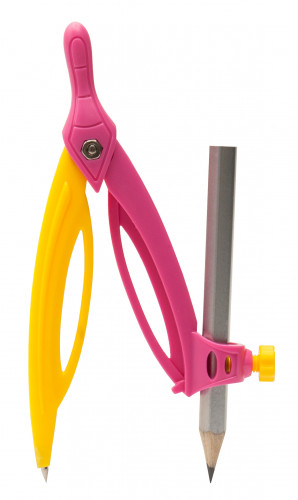 Готовальня Silwerhof Монстрики пластик 12см с гнездом для карандаша в компл.:карандаш