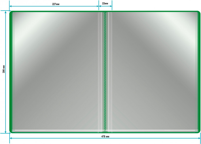 Папка с 30 прозр.вклад. Бюрократ -BPV30GRN A4 пластик 0.65мм торц.карм с бум. встав зеленый