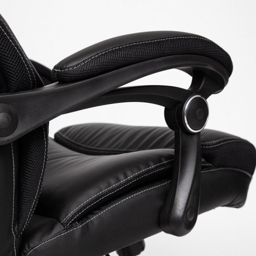 Кресло CAMBRIDGE, кож/зам/ткань, черный/черный , 36-6/11