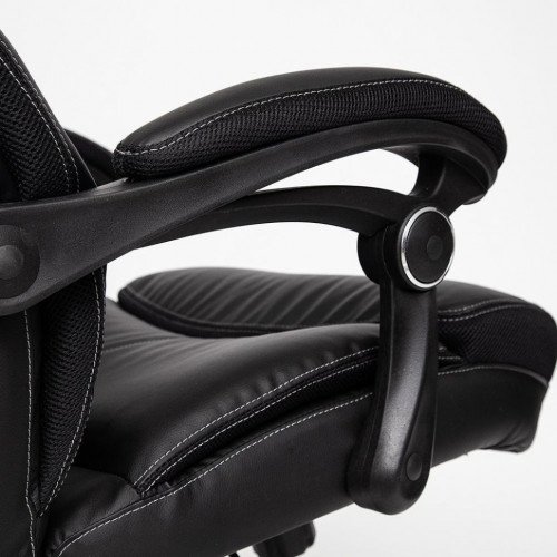 Кресло CAMBRIDGE, кож/зам/ткань, черный/черный , 36-6/11