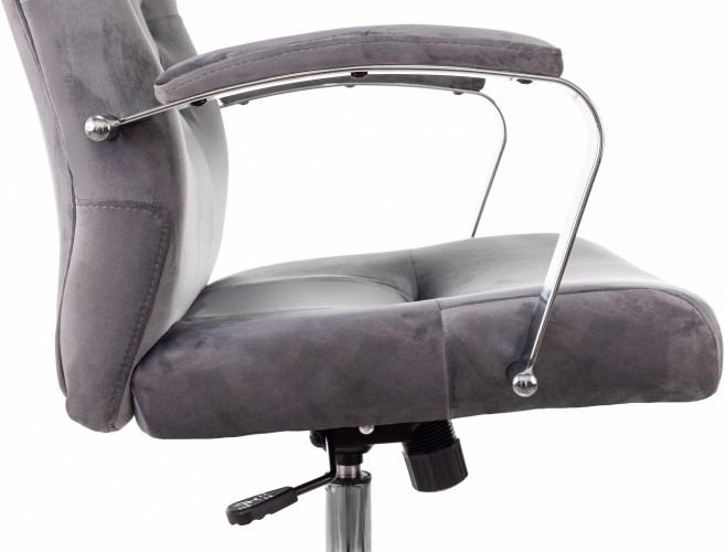Кресло руководителя Бюрократ T-9928SL Fabric серый Italia 26 крестов. металл хром