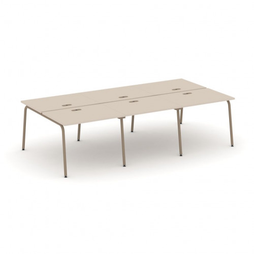 Estetica Рабочая станция на 6 мест ES.D.RS-6.1-LK Капучино/Латте металл 2940*1500*750