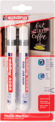 Маркер меловой Edding E-4095/049-2 круглый пиш. наконечник 2-3мм белый блистер (2шт.)