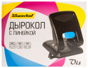 Дырокол Silwerhof Vis макс.:55лист. металл черный отв.:2 с линейкой