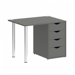Home Office Стол письменный VR.SP-3-98.4 Металлик/Хром опоры 980*720*750