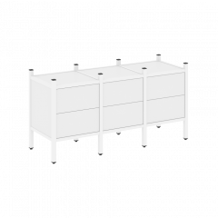 Loft Прямой стеллаж наборный VR.L-06 Белый бриллиант/Белый металл 1278*446*636