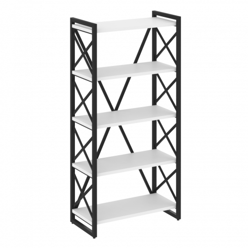 Loft Стеллаж на регулируемых опорах-5 полок VR.L-MST.O-5.8 Белый бриллиант/Чёрный металл 800*400*1650