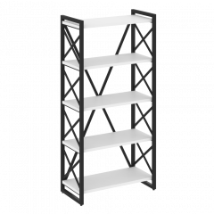Loft Стеллаж на регулируемых опорах-5 полок VR.L-MST.O-5.8 Белый бриллиант/Чёрный металл 800*400*1650