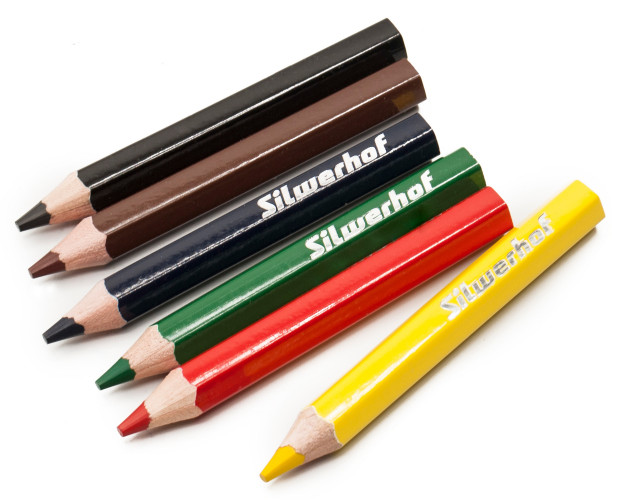 Карандаши цв. Silwerhof Jumbo Mini Веселые друзья 6мм шестигран. дерево ассорти 6цв. коробка/европод.