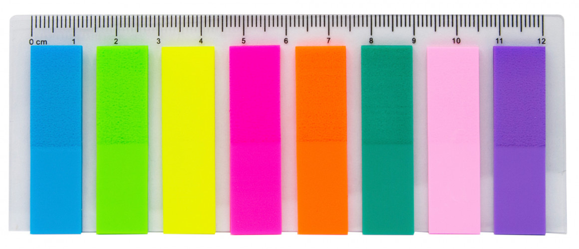 Закладки самокл. пластиковые Silwerhof 45x12мм 8цв.в упак. 25лист