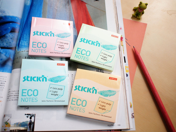 Блок самоклеящийся бумажный Stick`n ECO 21743 51x76мм 100лист. 60г/м2 пастель голубой