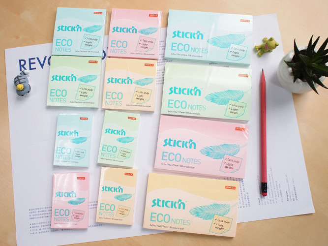 Блок самоклеящийся бумажный Stick`n ECO 21743 51x76мм 100лист. 60г/м2 пастель голубой