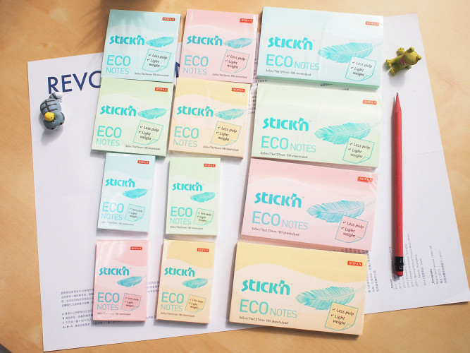 Блок самоклеящийся бумажный Stick`n ECO 21743 51x76мм 100лист. 60г/м2 пастель голубой