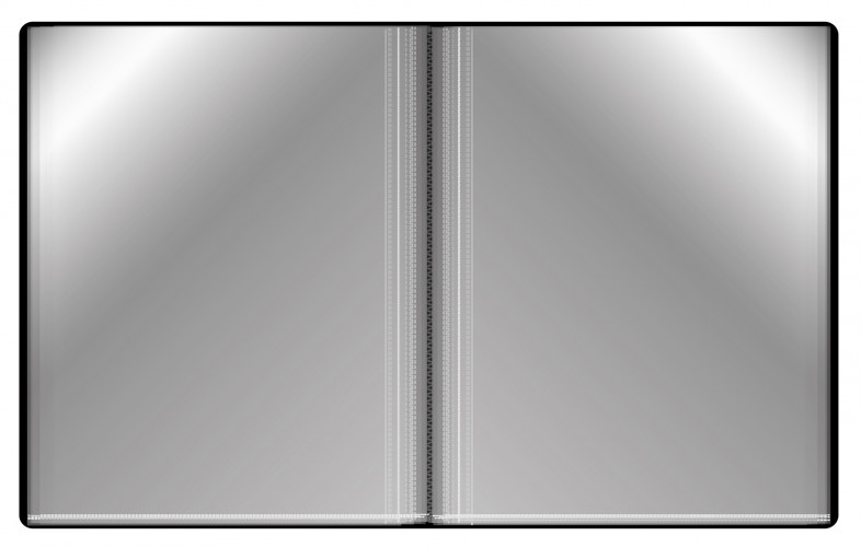 Папка с 100 прозр.вклад. Бюрократ -BPVN100BLCK A4 пластик 0.8мм торц.карм с бум. встав черный