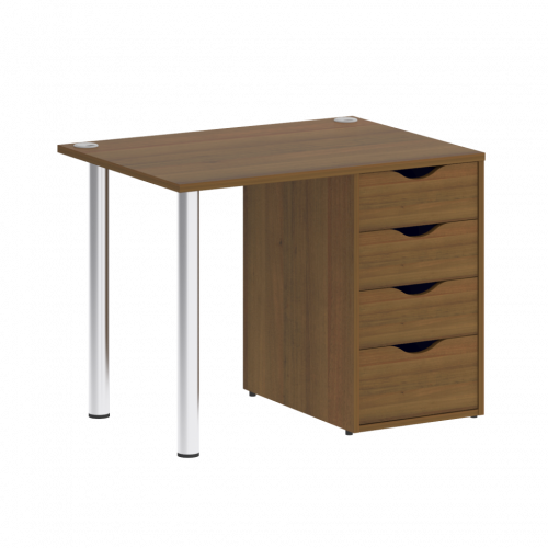 Home Office Стол письменный VR.SP-3-98.4 Орех/Хром опоры 980*720*750