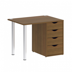 Home Office Стол письменный VR.SP-3-98.4 Орех/Хром опоры 980*720*750