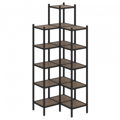 Loft Угловой внутренний стеллаж наборный VR.L-46 Дуб аризона/Чёрный металл 862*862*2280