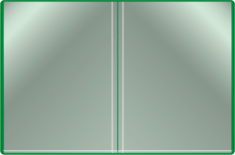 Папка с 20 прозр.вклад. Бюрократ -BPV20GRN A4 пластик 0.6мм торц.карм с бум. встав зеленый