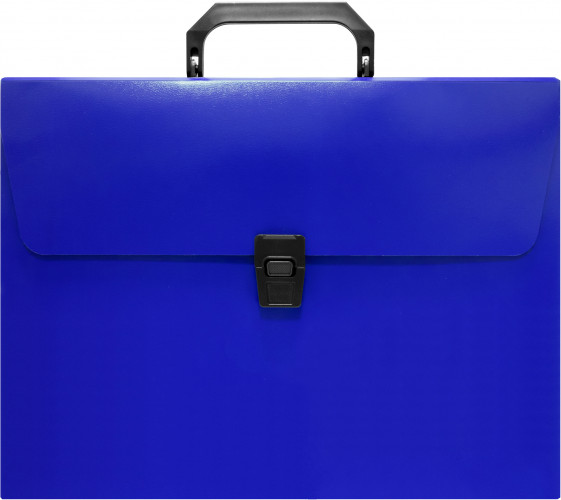 Портфель Бюрократ -BPP01BLUE 1 отдел. A4 пластик 0.7мм синий