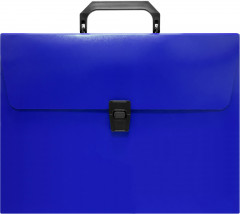 Портфель Бюрократ -BPP01BLUE 1 отдел. A4 пластик 0.7мм синий