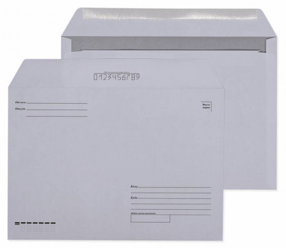 Конверт Buro 162 C4 229x324мм "Куда-Кому" белый клеевой слой 80г/м2 (pack:500pcs)