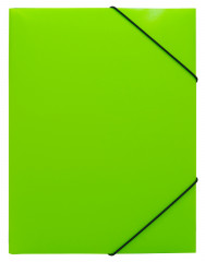 Папка на резинке Бюрократ Double Neon DNE510LETTBL A4 пластик кор.30мм 0.5мм салатовый/черный