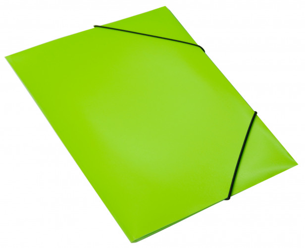 Папка на резинке Бюрократ Double Neon DNE510LETTBL A4 пластик кор.30мм 0.5мм салатовый/черный