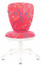 Кресло детское Бюрократ KD-W10 малиновый Sticks 05 крестов. пластик пластик белый