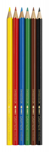 Карандаши цв. Carandache School Line 1290.706 акварель. шестигран. дерево металлик коробка/европод. (6шт)