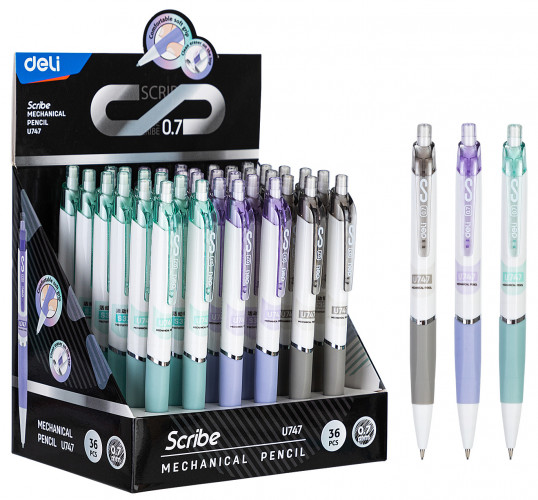Карандаш мех. Deli EU747 0.7мм пластик