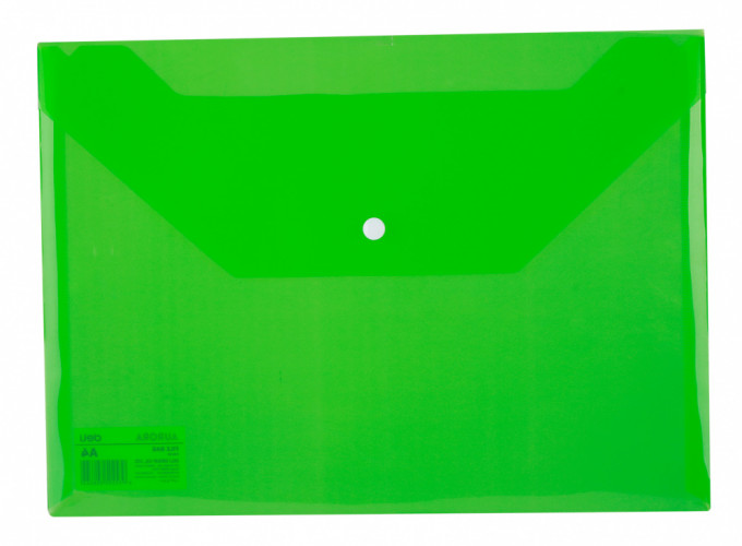 Конверт на кнопке Deli EF10452 A4 гориз. пластик 0.12мм зеленый