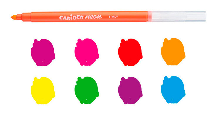 Фломастеры Carioca NEON 42785 8цв. коробка с европодвесом