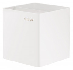 Подставка Deli NS011White Nusign 2отд. для письменных принадлежностей 84х84х86мм белый пластик